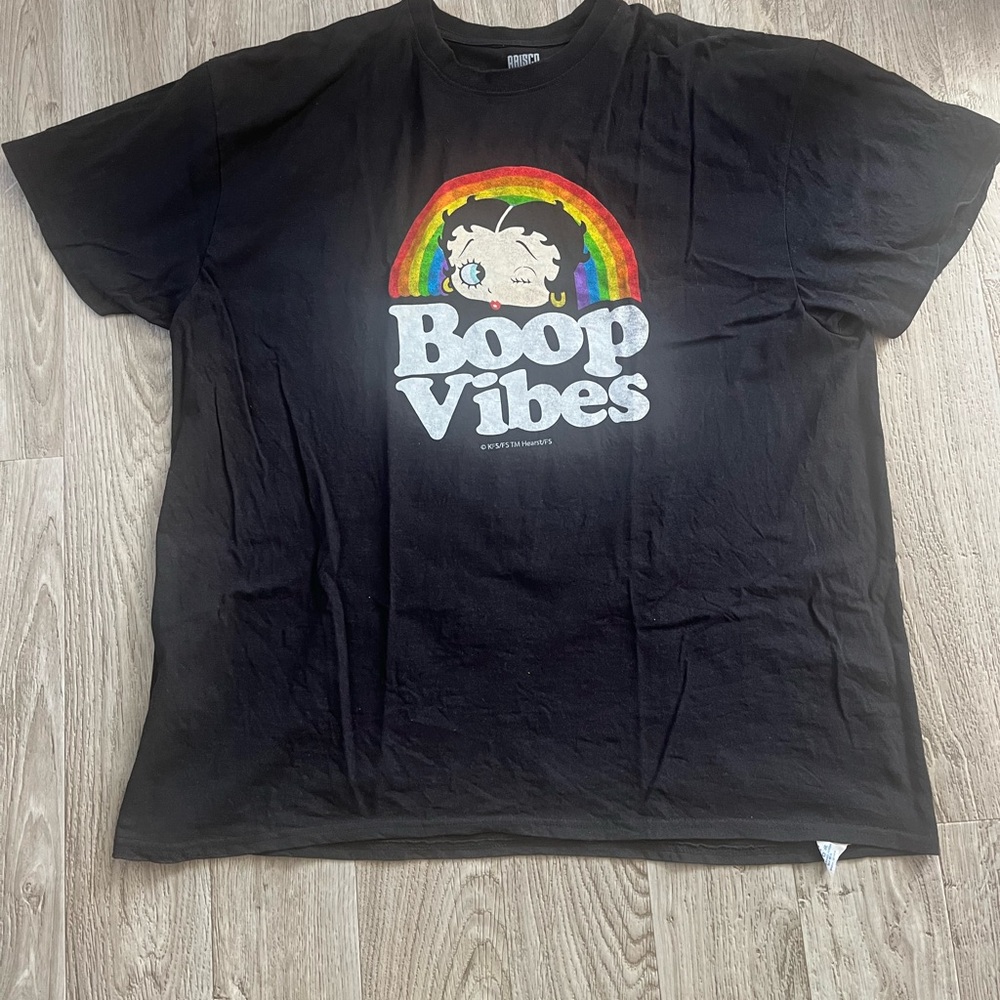 Boop Vibes Kids T-Shirt - Black with Rainbow Design